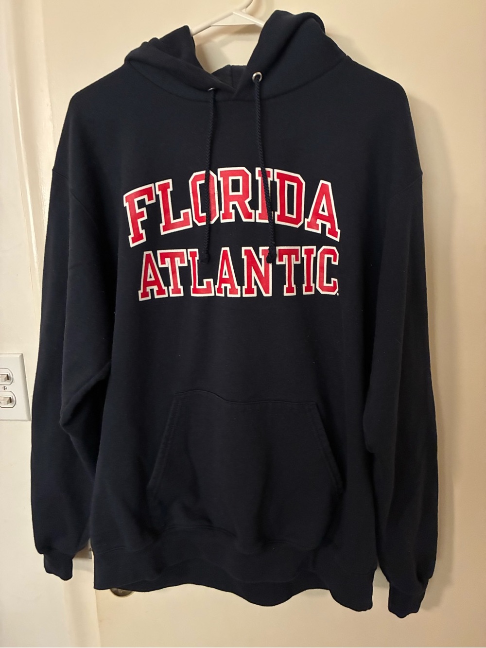 Florida Atlantic University Navy Hoodie Sweatshirt Champion Unisex Size Large